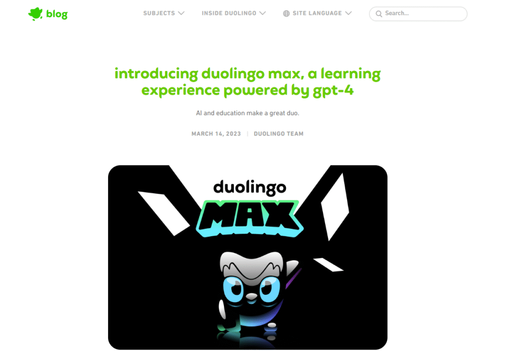 Duolingo Max AI